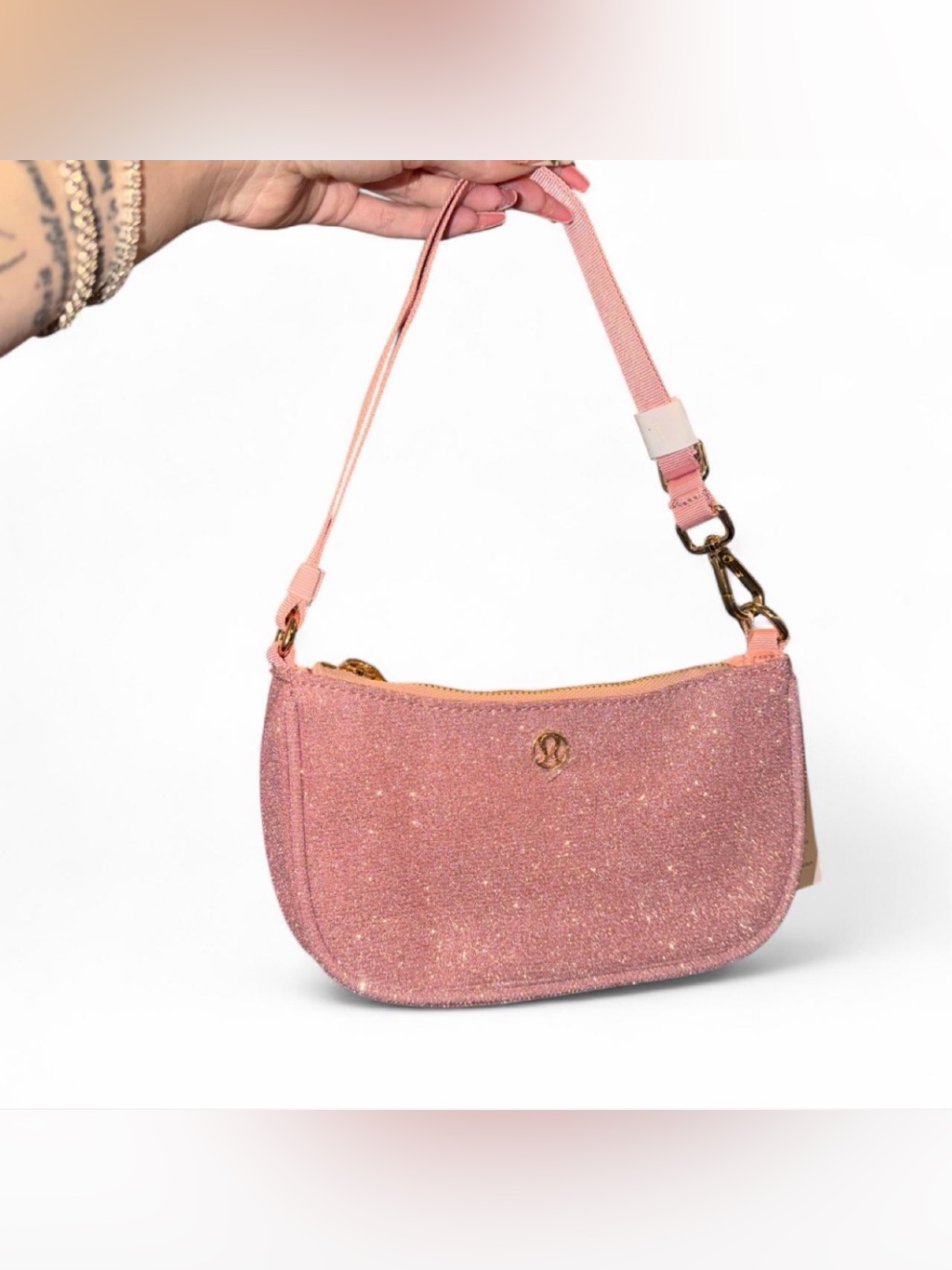 Lululemon Pink Glitter Shoulder Bag